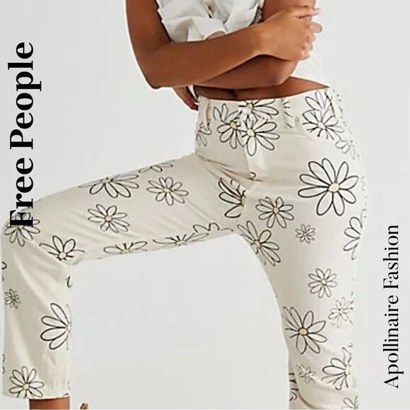 Free People Daisy Wren Floral Jeans Size 27 New - Picture 4 of 10